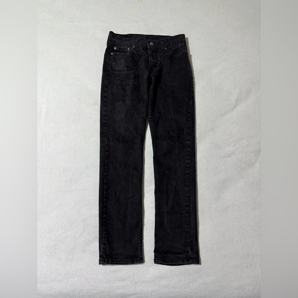 Levis 511 Jeans Mens 27x28 Black Slim Straight Dark‎ Wash Stretch Mid Rise Denim